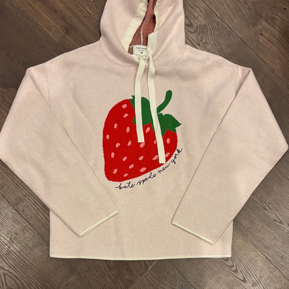 Kate Spade Blush Hoodie with Strawberry Motif